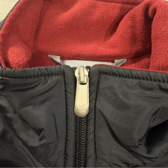 Y2K Nike Fleece Jacket Men's Sz 2XL Red Black Full Zip Travis Scott Mini Swoosh - Picture 4 of 11